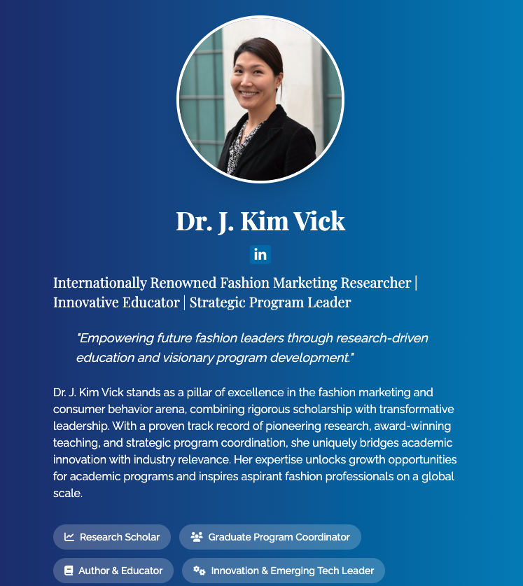 Dr. J. Kim Vick's profile 1