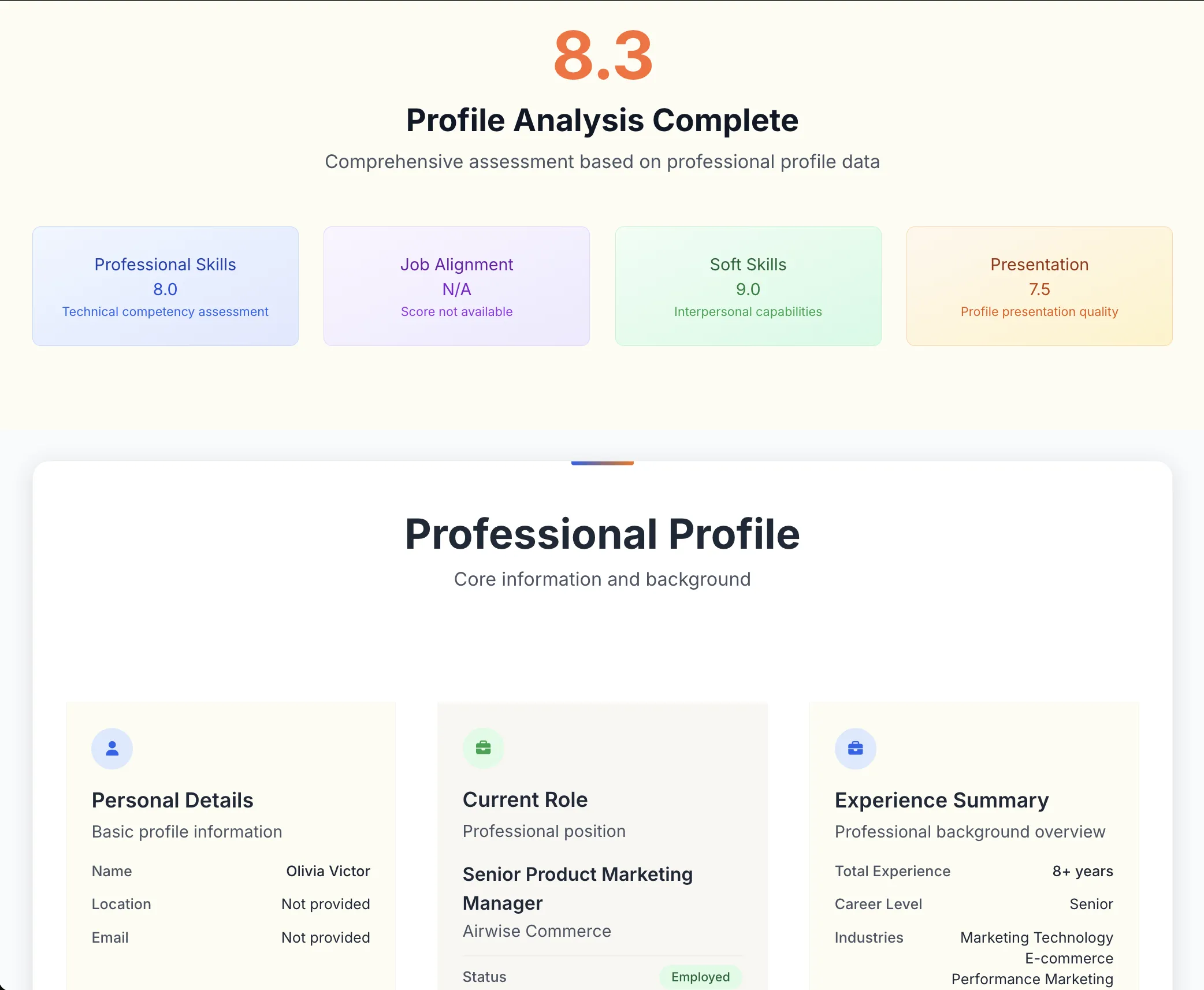 Professional Summary Overview