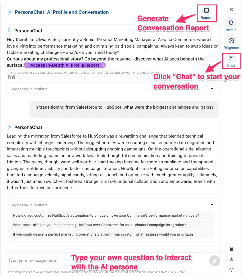Step 4: Chat with Persona